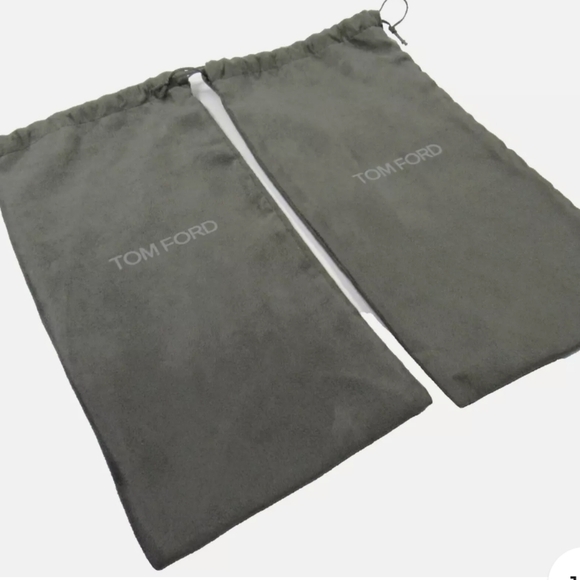 Authentic Tom Ford Sueded Drawstring Dust Bag. Fully lined, Gray 15" x 7.5" - Picture 2 of 5